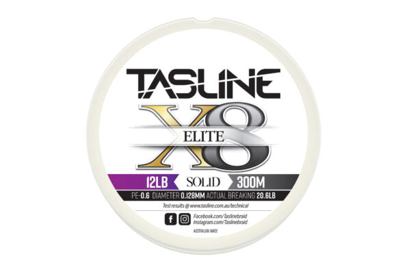 Tasline Elite White 300M Braided Fishing Line