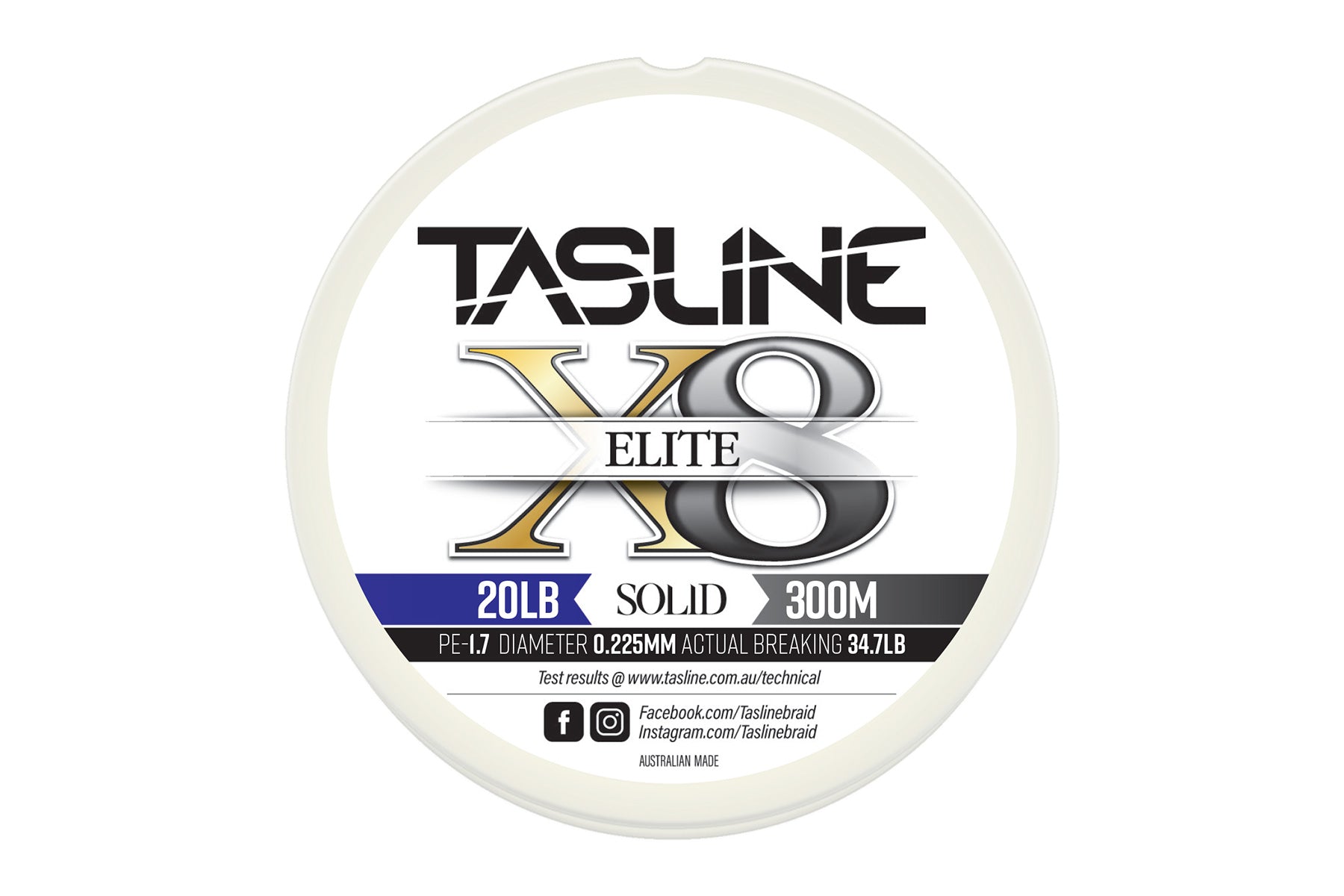 Tasline Elite White 300M Braided Fishing Line