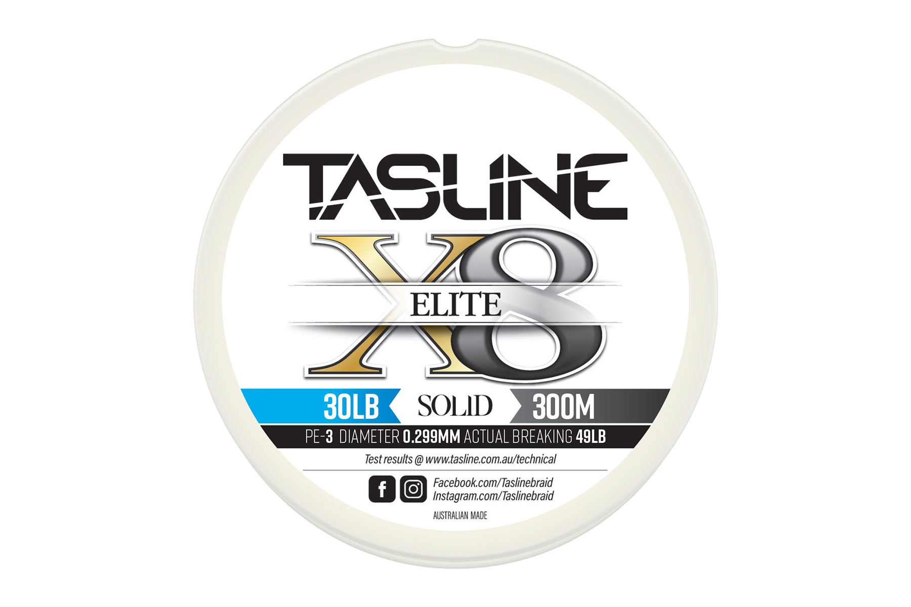 Tasline Elite White 300M Braided Fishing Line