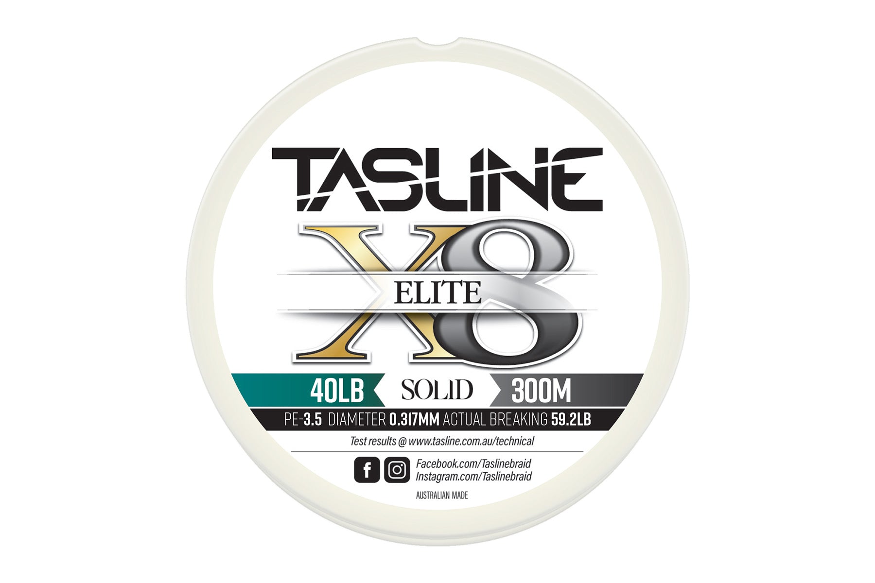 Tasline Elite White 300M Braided Fishing Line