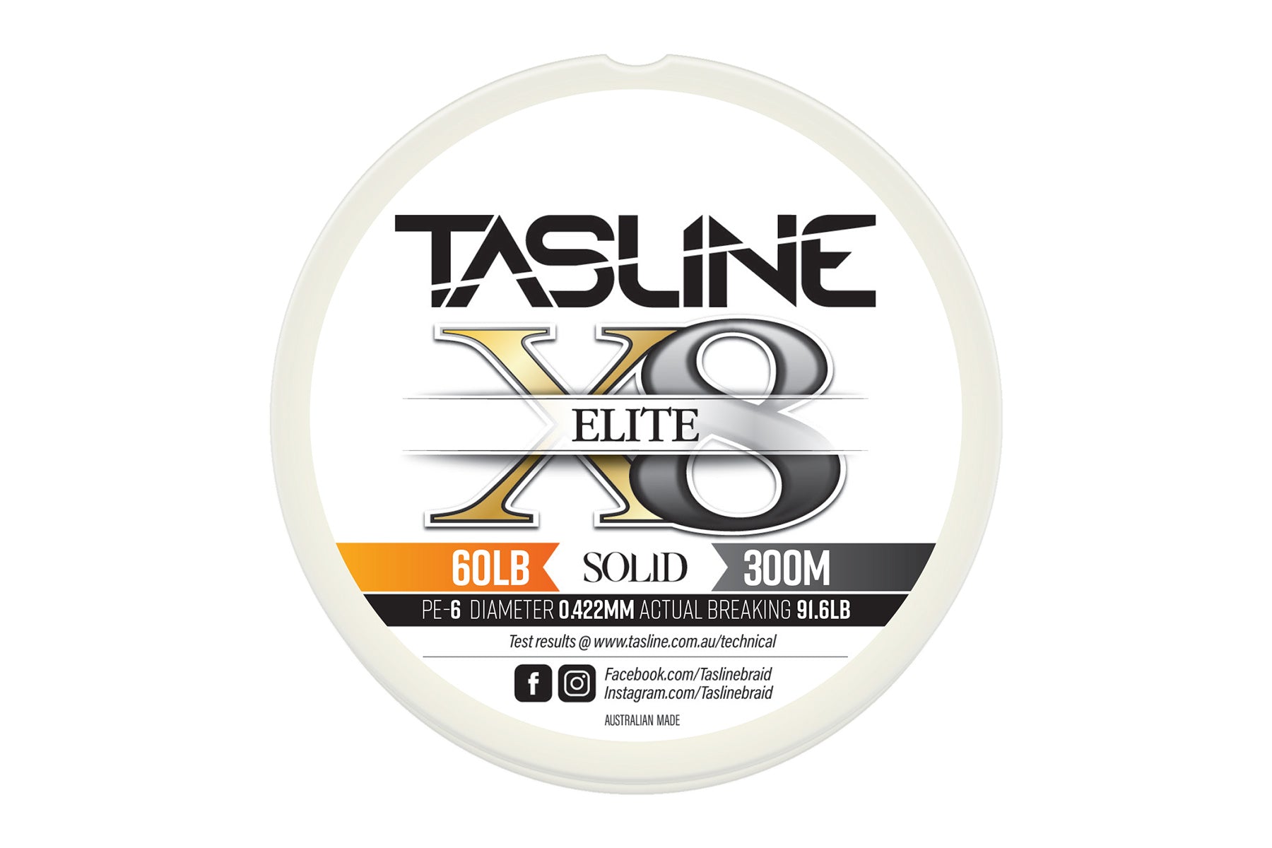 Tasline Elite White 300M Braided Fishing Line