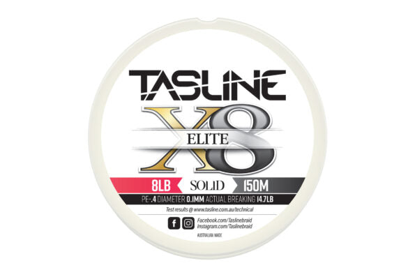 Tasline Elite White 150M Braided Fishing Line