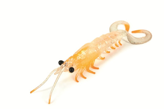 Molix Twin Tail Prawn 5in Clear Orange