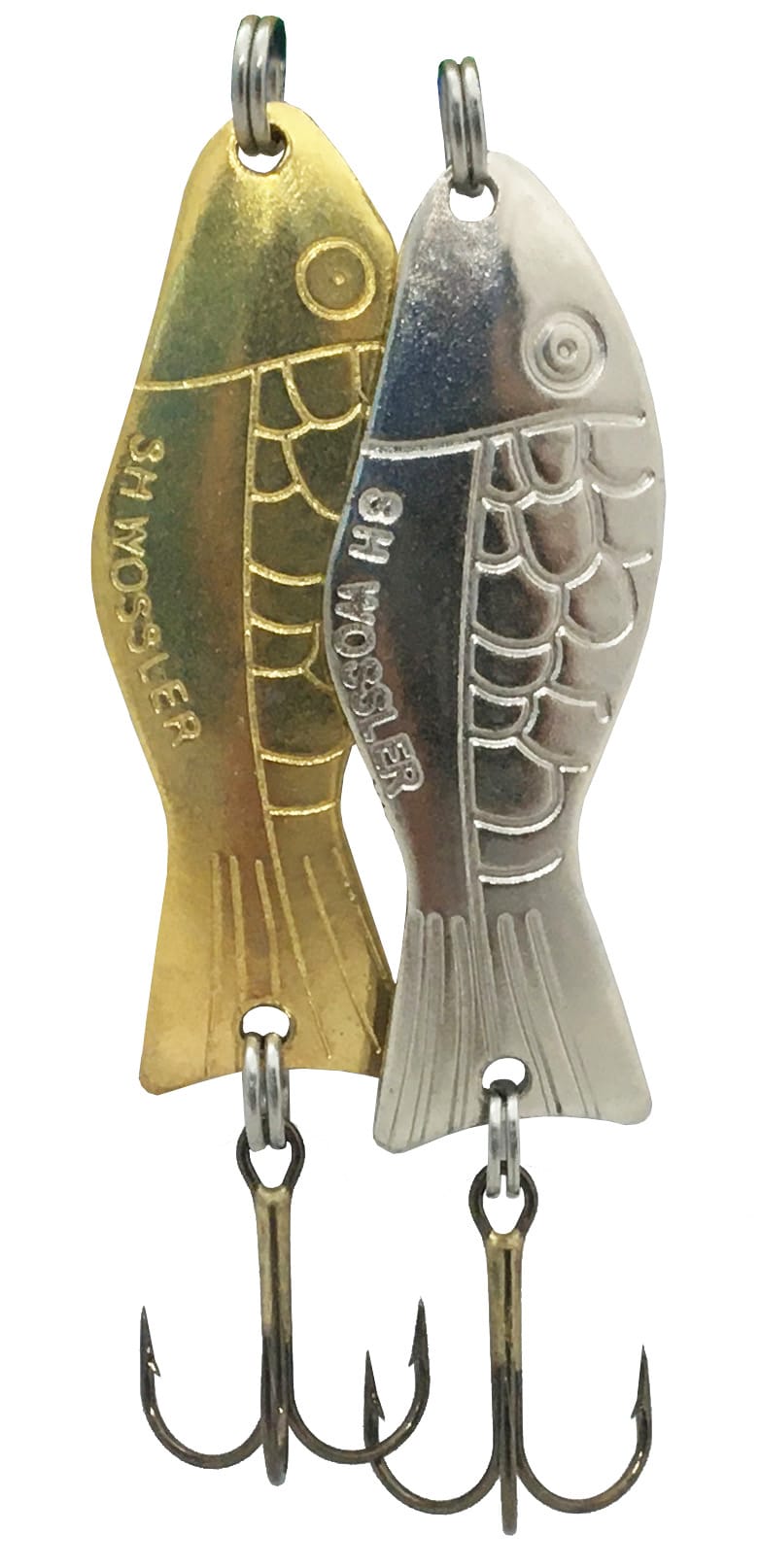 Gillies Wonder Wobbler Hard Body Lure Silver Gold Two Pack