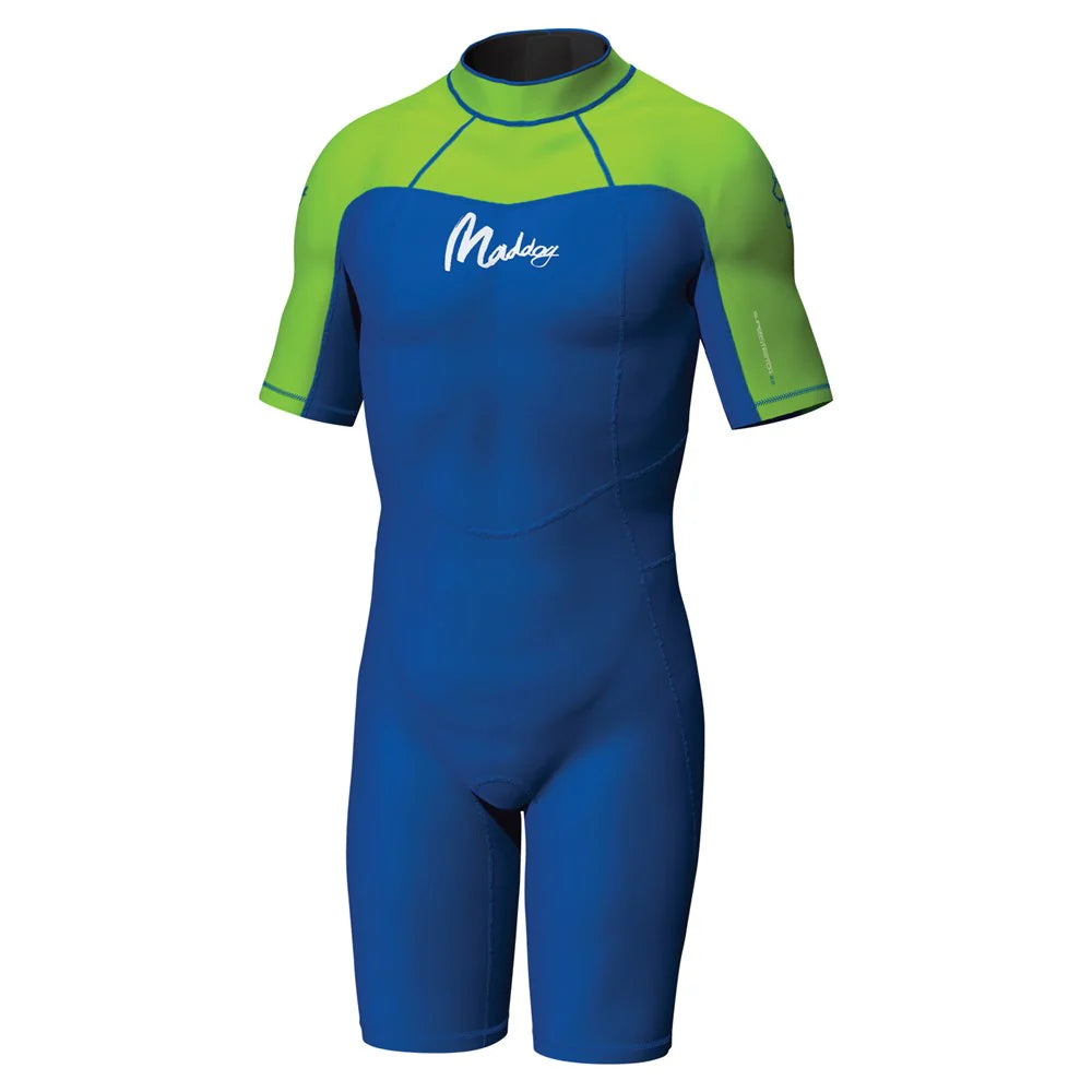 Mirage Maddog Superstretch Springsuit Wetsuit Boys 2mm Blue Lime