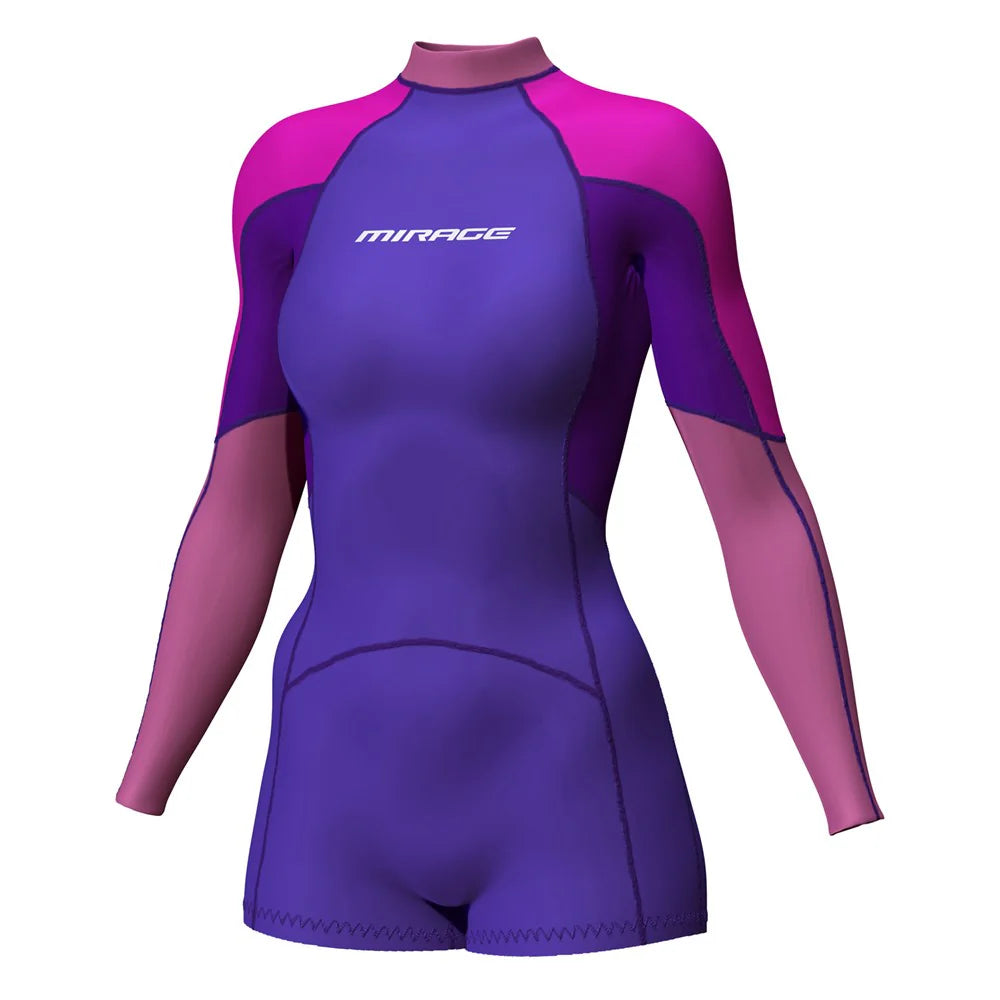 Mirage Womens 2mm Long Sleeve Springsuit Wetsuit Violet