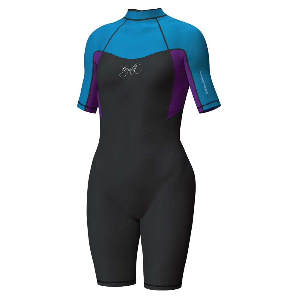 Mirage Crystal Superstretch Springsuit Wetsuit Girls 2mm Blue Black