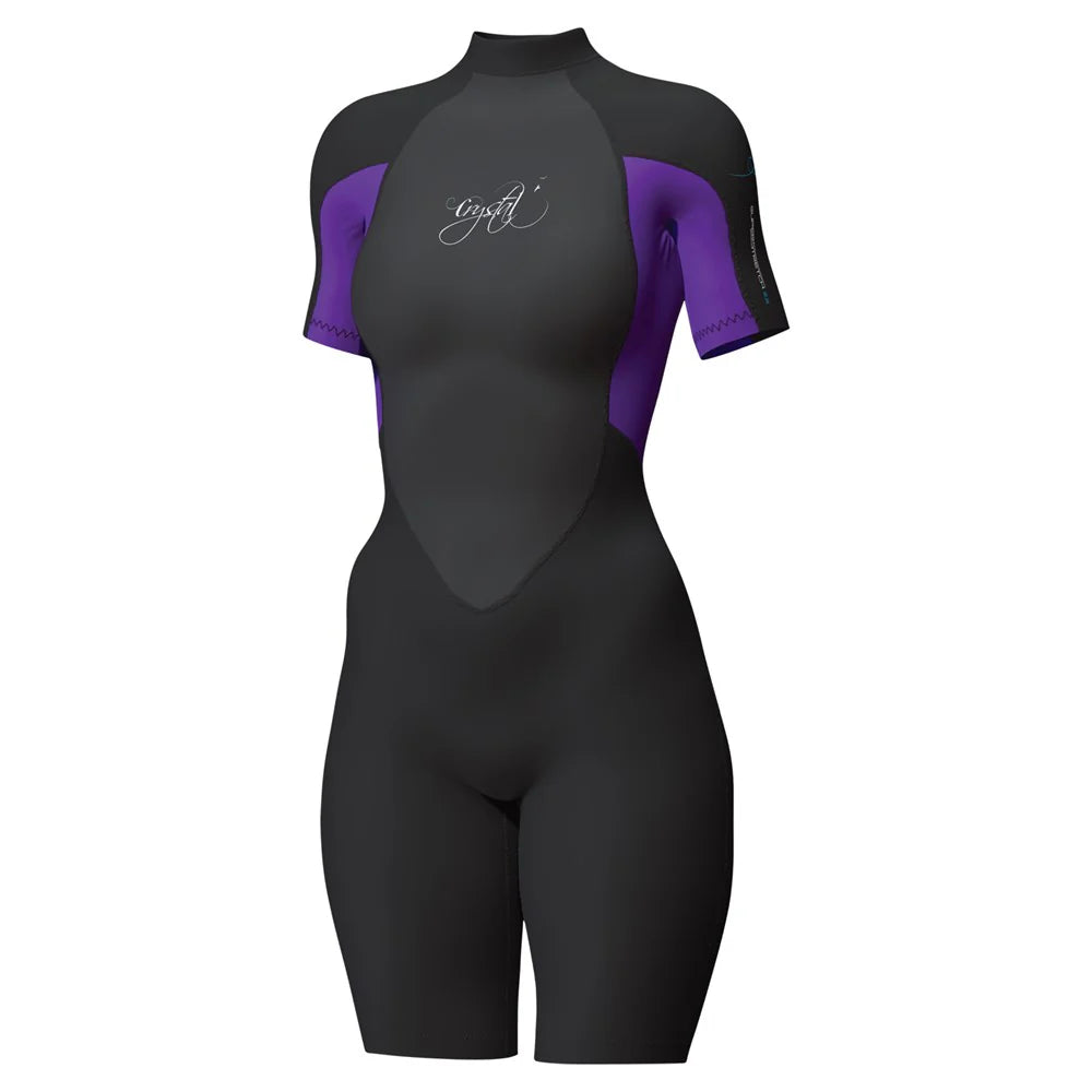 Mirage Crystal Superstretch Springsuit Wetsuit Womens 2mm Black Black Purple