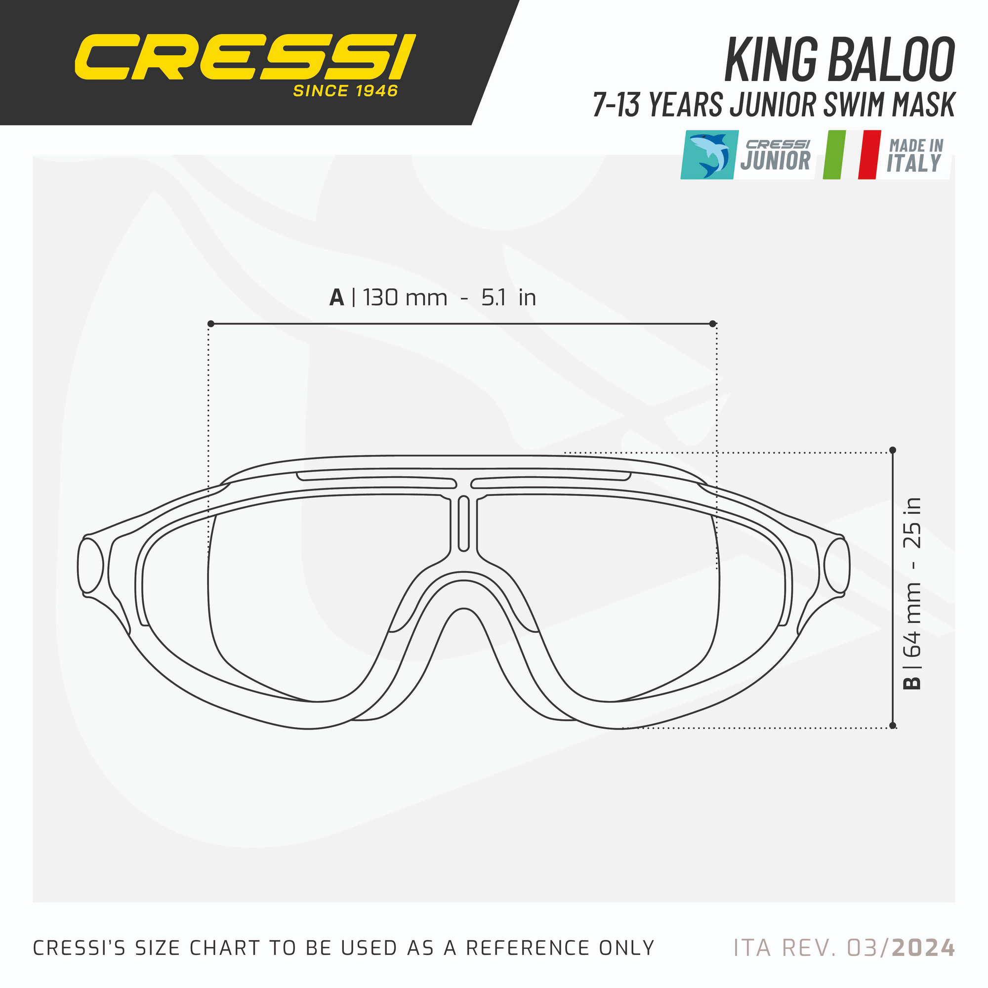 Cressi King Baloo Swimming Goggles