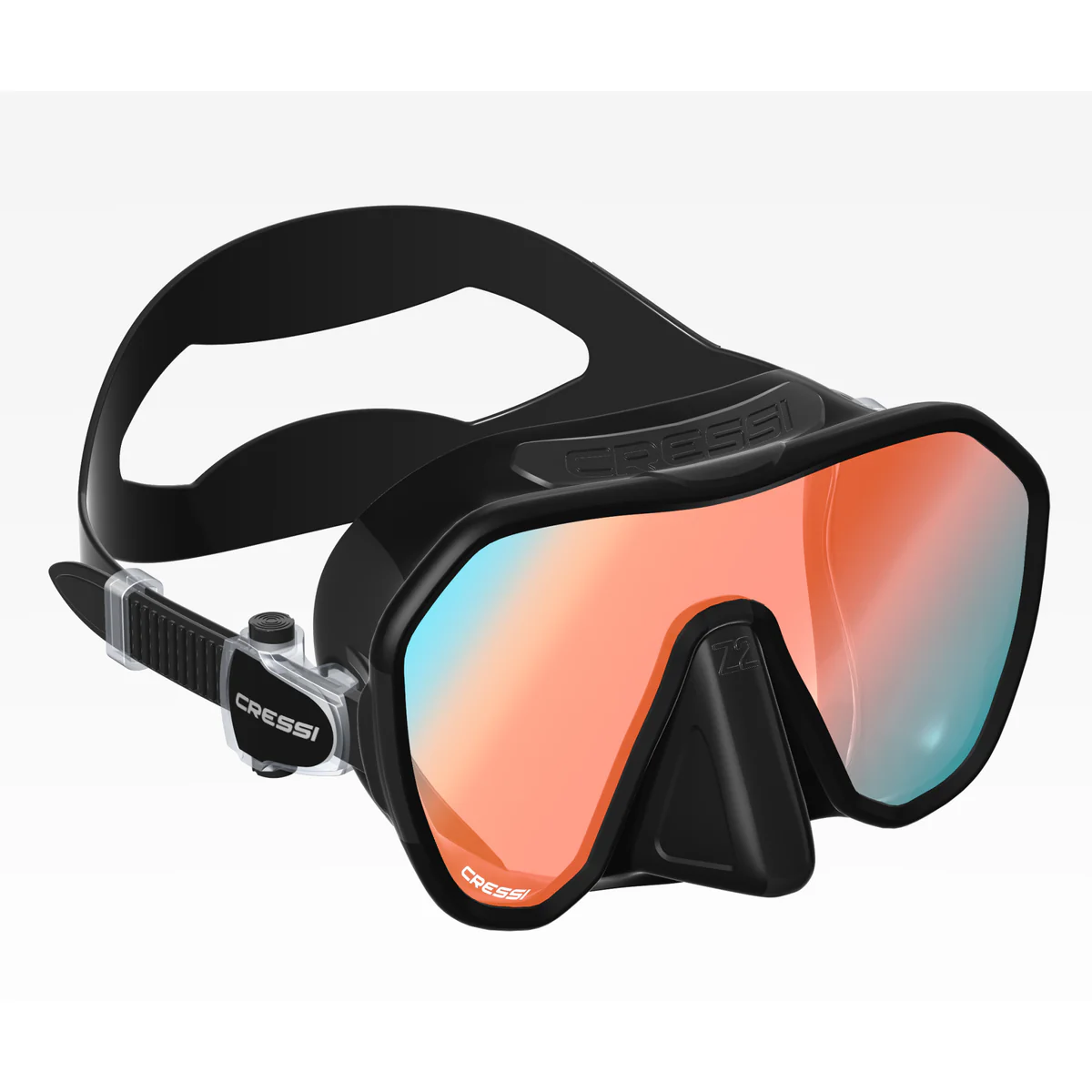 Cressi Z2 Small Dive Mask Black UV420 Blue Red Lens