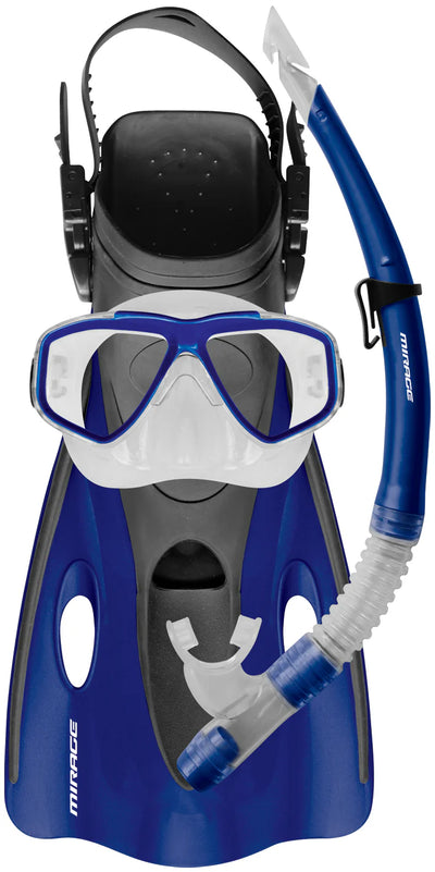 Mirage Ezi Travel Mask Snorkel Fin Set