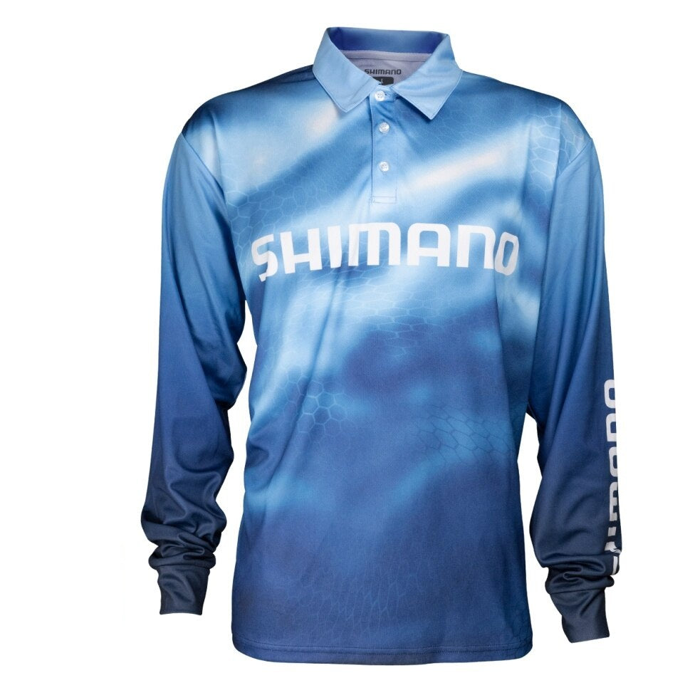 Shimano Technical Fishing Jersey Shirt Navy Camo 2