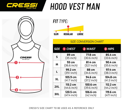 Cressi Base Layer Mens Hooded Vest 2/5mm