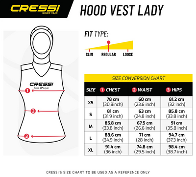 Cressi Base Layer Lady Hooded Vest 2/5mm