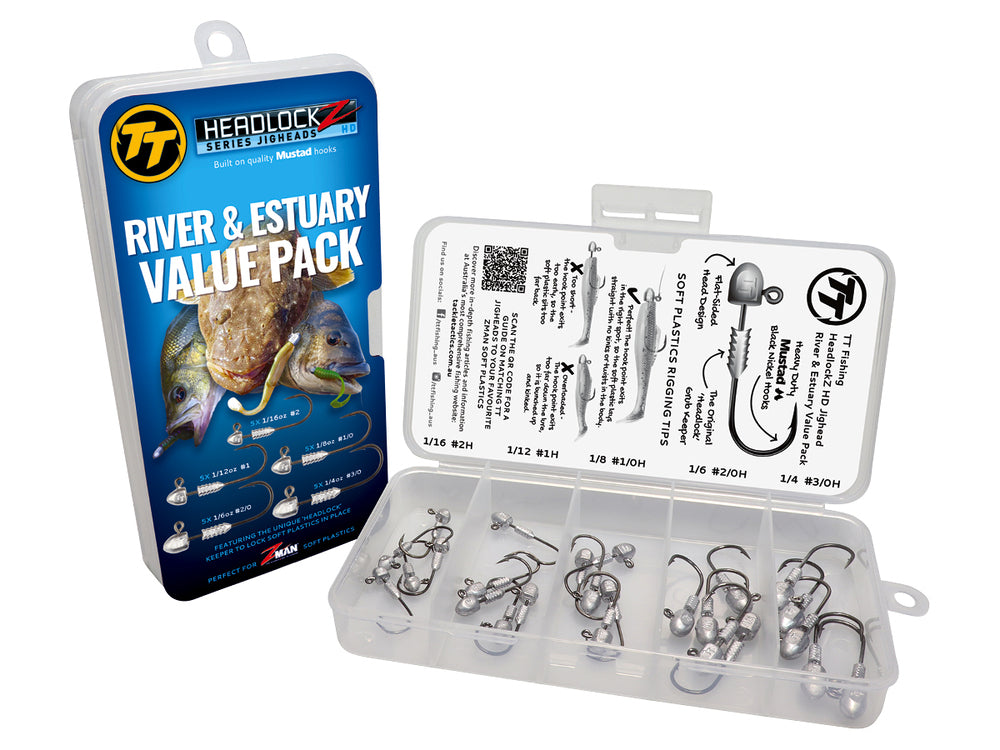 Tackle Tactics TT Headlockz River Estuary Bulk Value Jighead Pack 2087