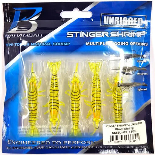 Barambah Stinger Shrimp Unrigged Soft Plastic Lure 55