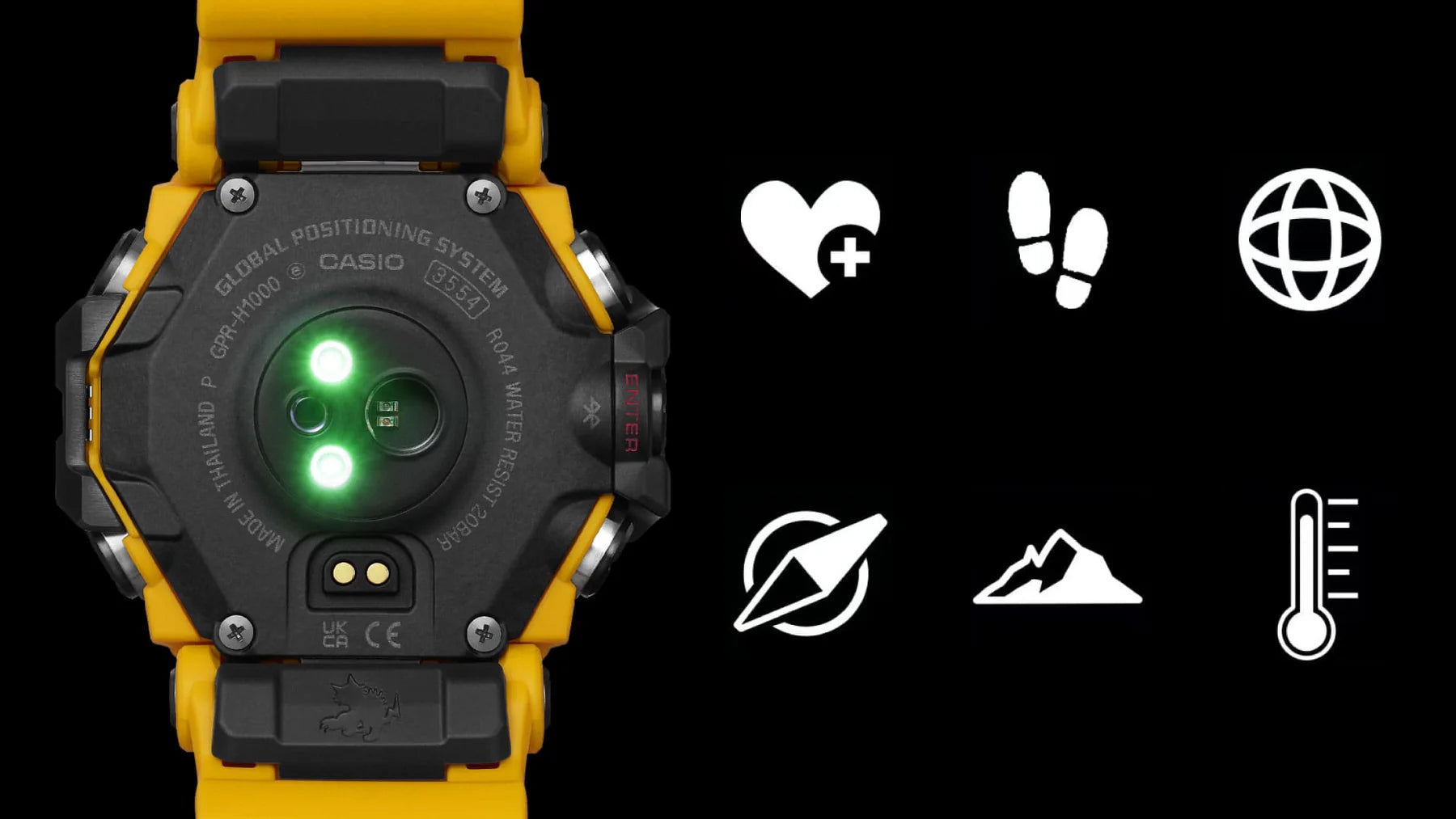 Casio G-Shock Master of G Rangeman GPS Solar Watch Yellow