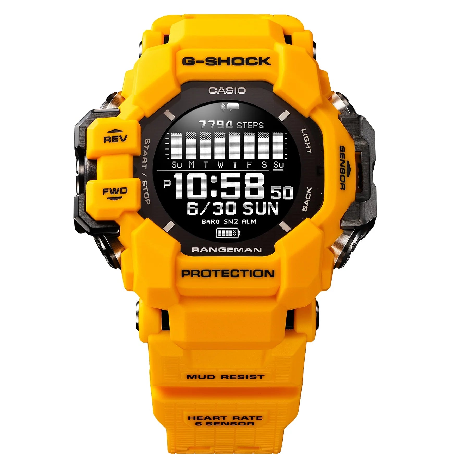 Casio G-Shock Master of G Rangeman GPS Solar Watch Yellow