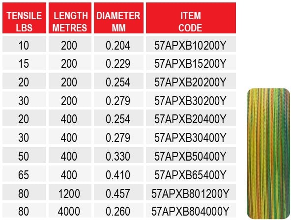 Asari Pro X8 Braid Multi Colour 200m