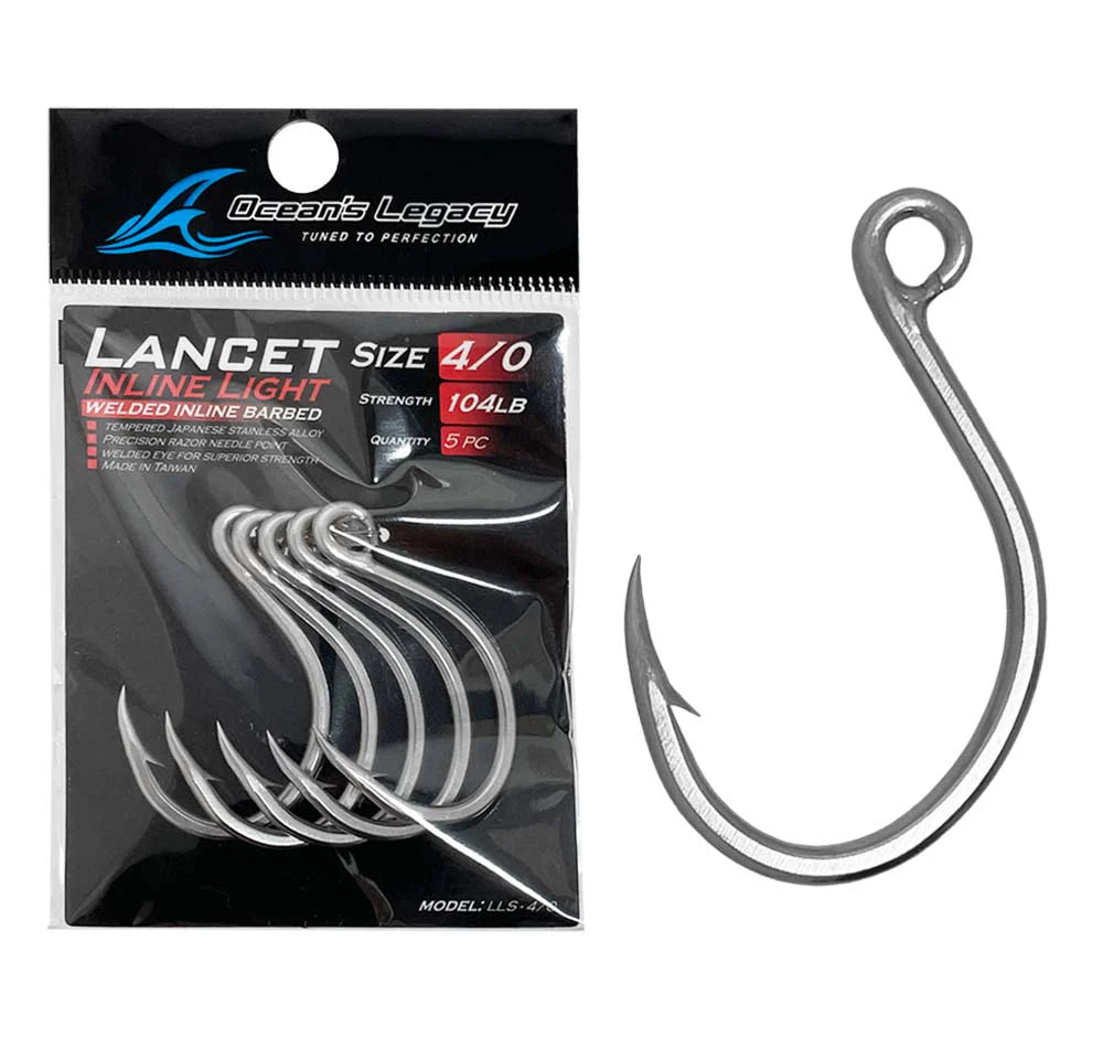 Oceans Legacy Lancet Inline Single Lure Light Hook