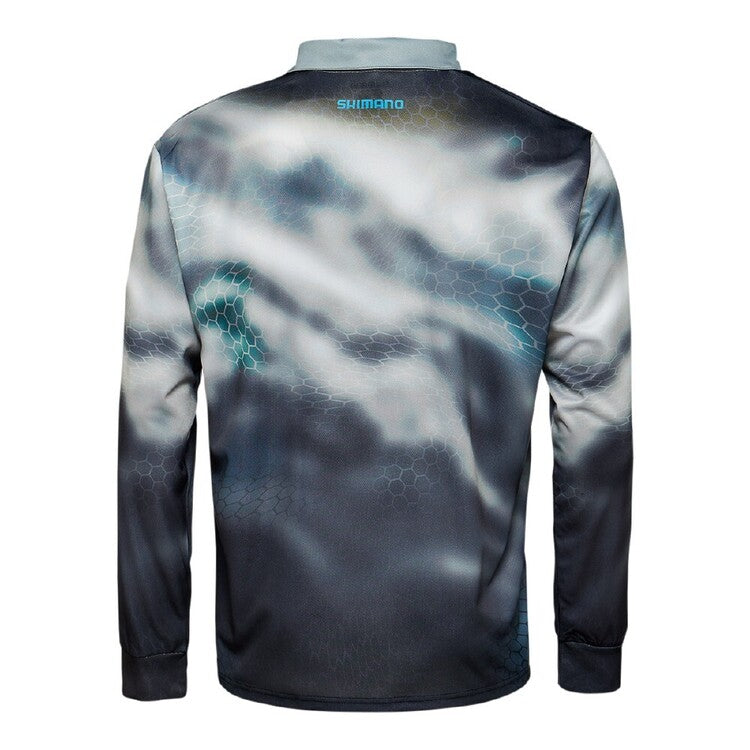Shimano Technical Fishing Jersey Shirt Charcoal Camo