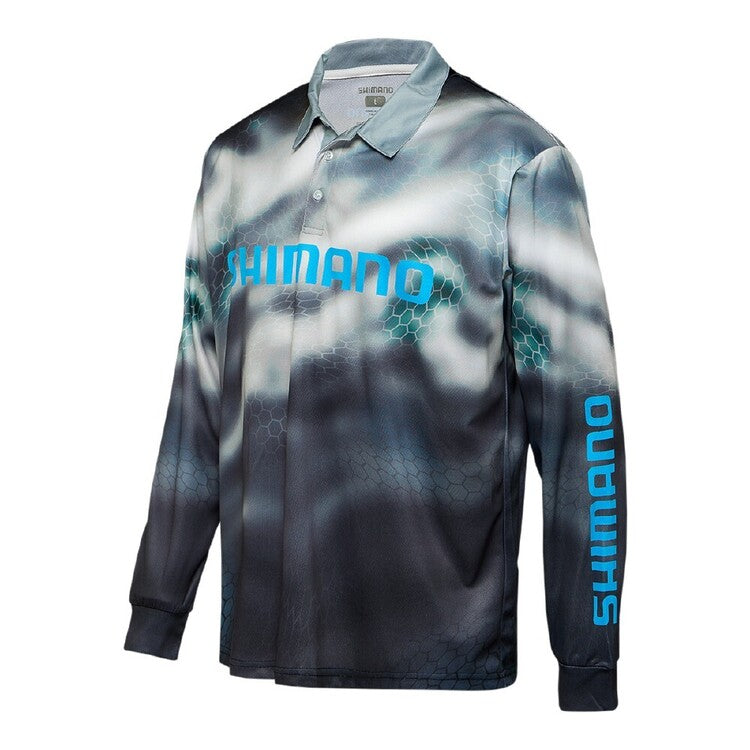 Shimano Technical Fishing Jersey Shirt Charcoal Camo
