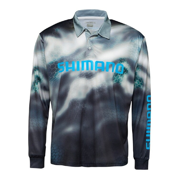 Shimano Technical Fishing Jersey Shirt Charcoal Camo