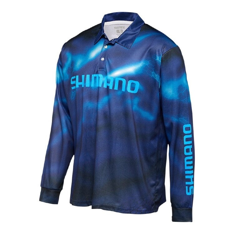 Shimano Technical Fishing Jersey Shirt Navy Camo 1