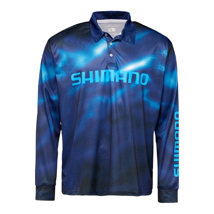 Shimano Technical Fishing Jersey Shirt Navy Camo 1