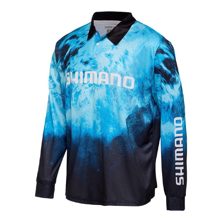 Shimano Technical Fishing Jersey Shirt Water Camo