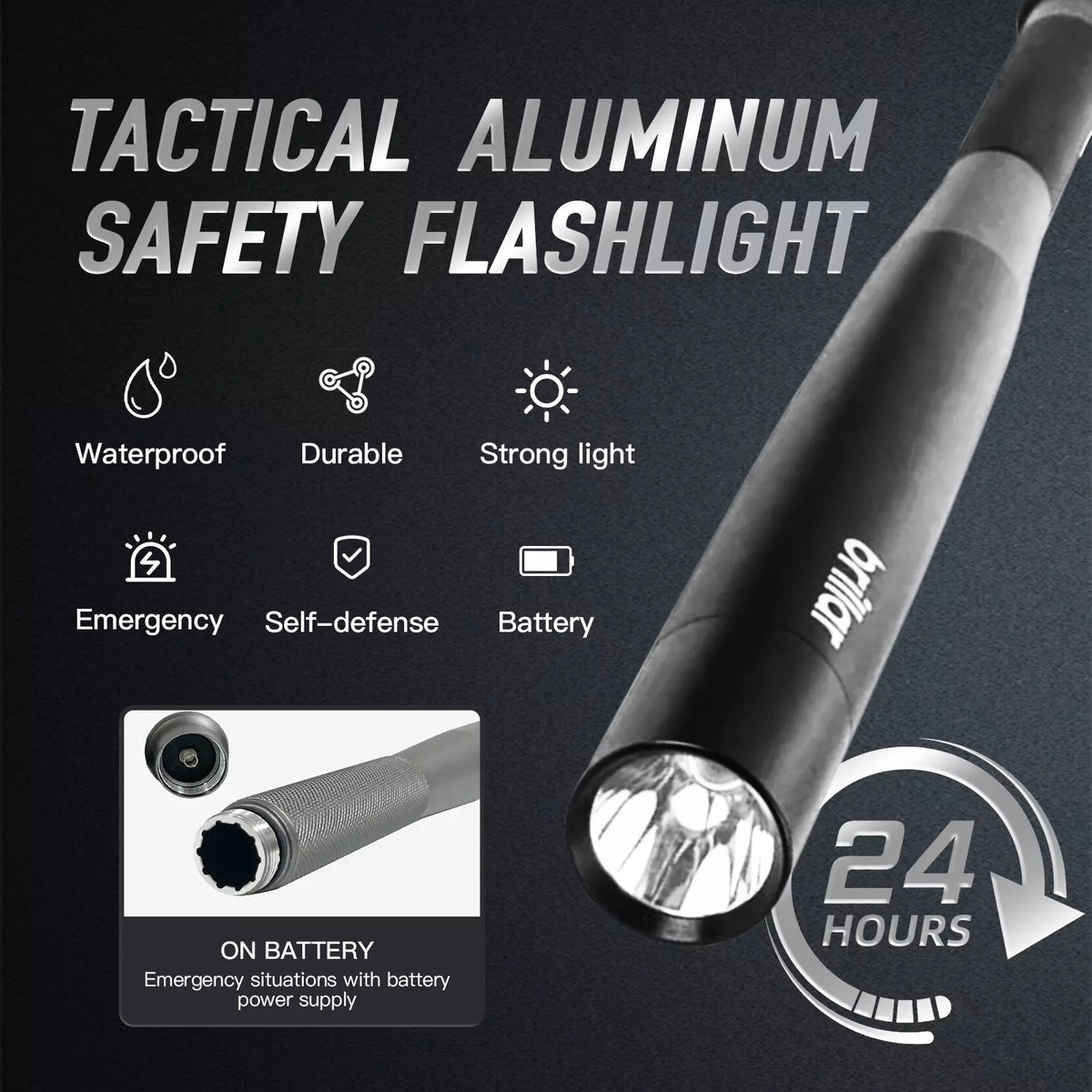 Brillar Aluminium Safety Security Torch