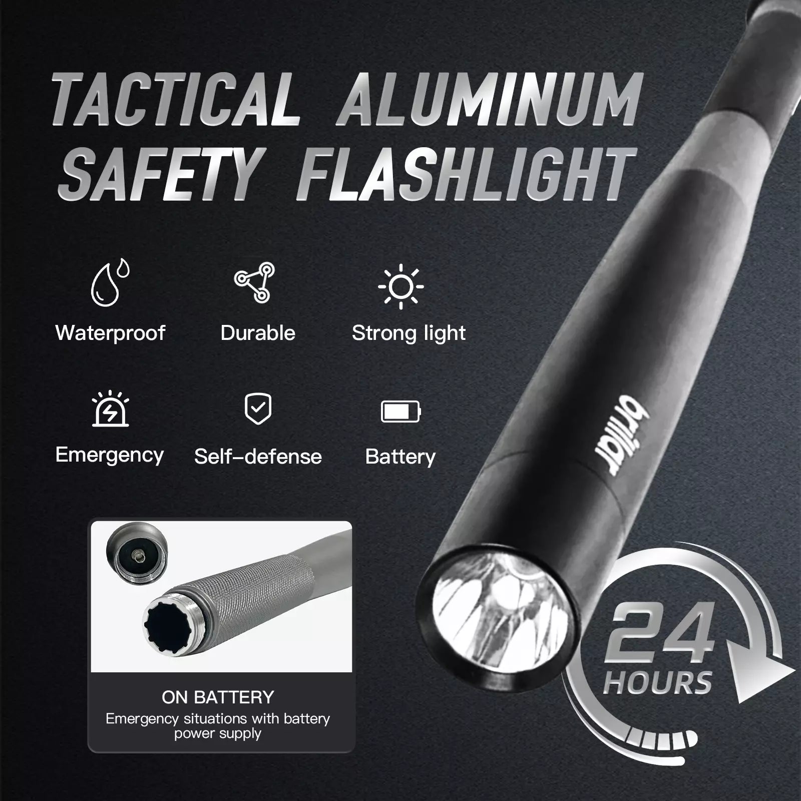 Brillar Aluminium Safety Security Torch