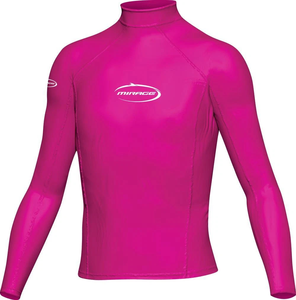 Mirage Rash Shirt Junior Kids Long Sleeve Hot Pink