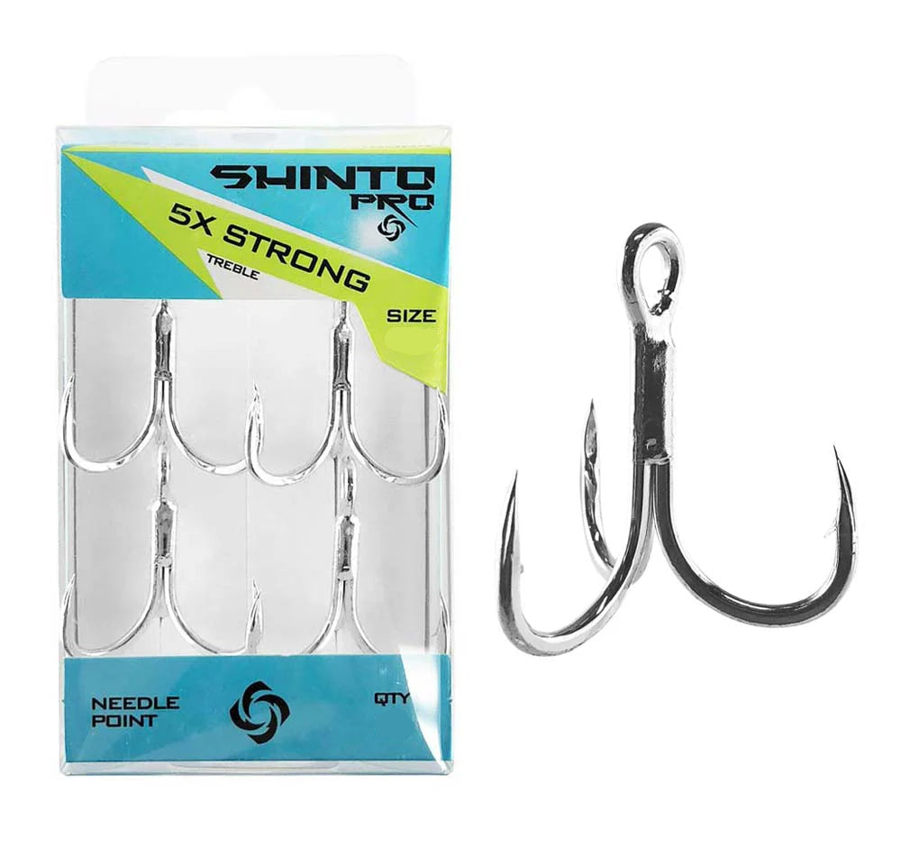 Shinto Pro Treble Hook 6066 5X Bright Tin