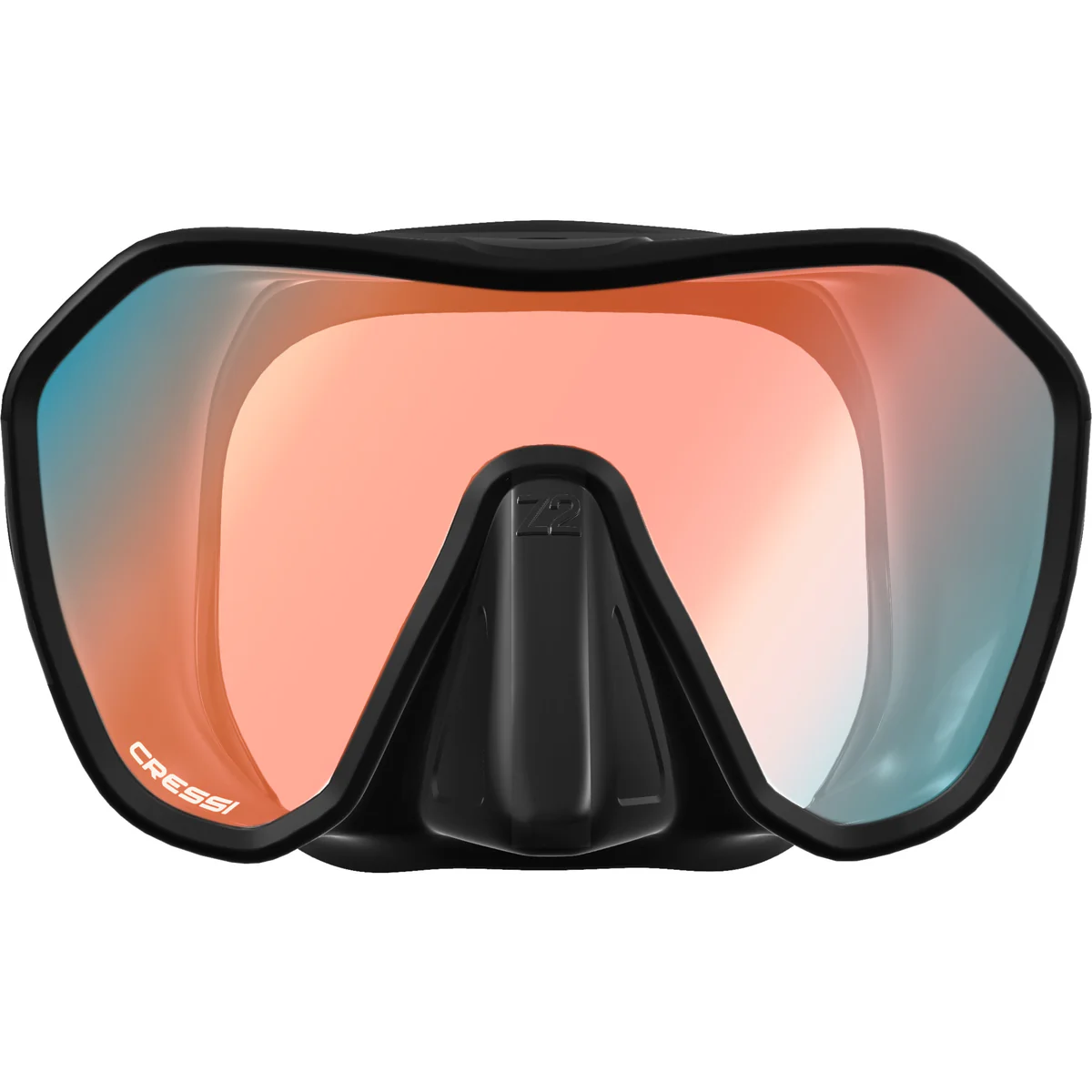 Cressi Z2 Small Dive Mask Black UV420 Blue Red Lens