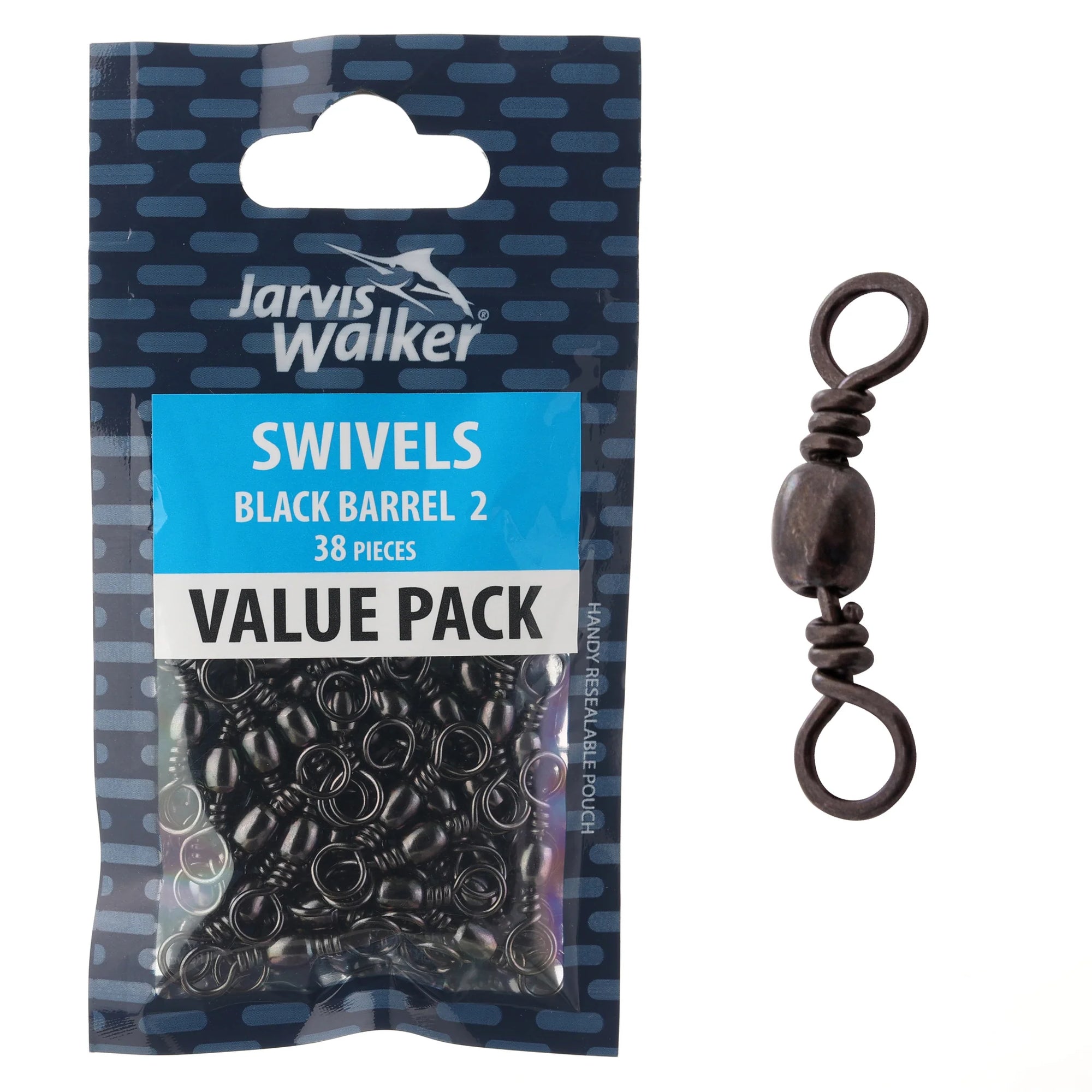 Jarvis Walker Black Barrel Swivel Bulk Value Pack
