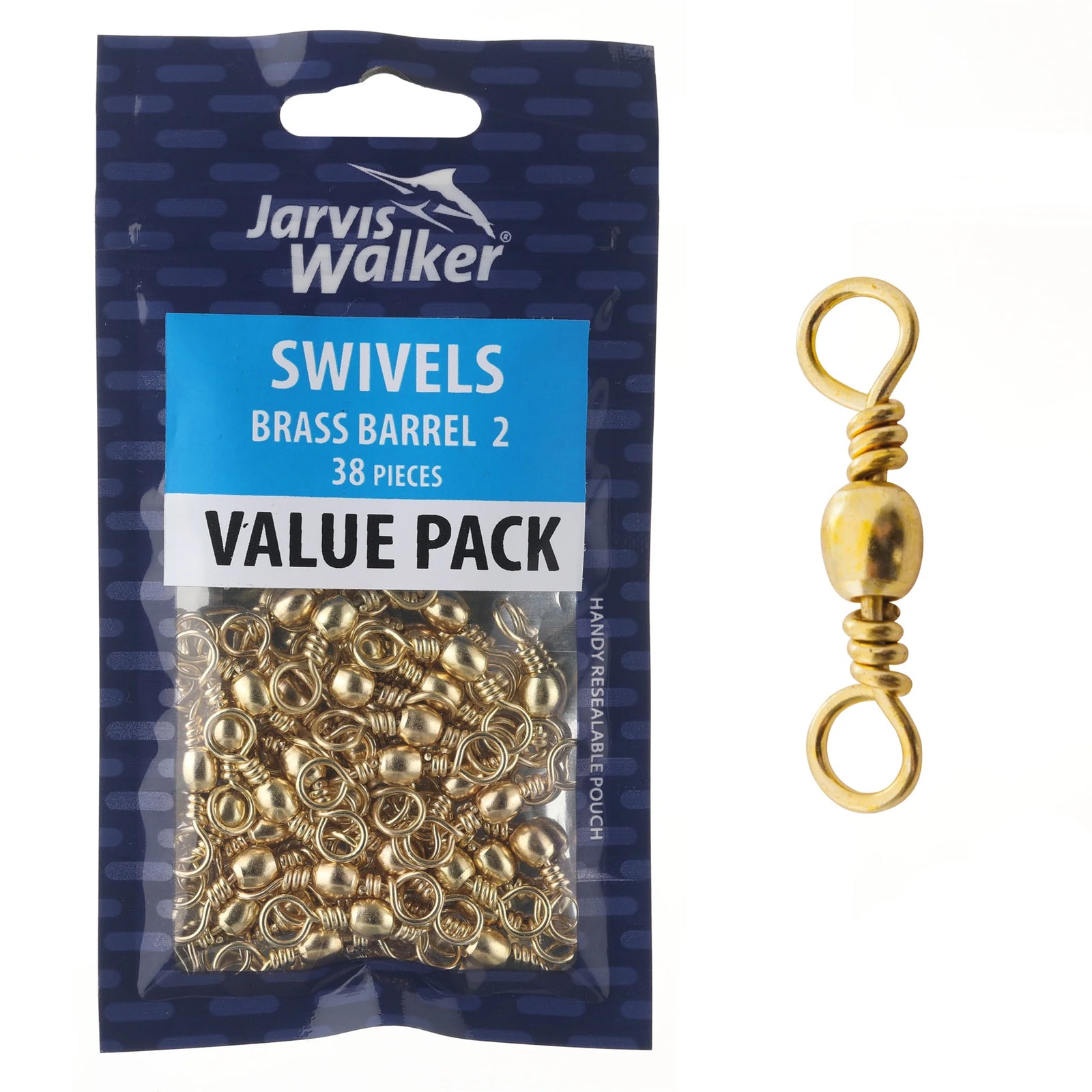 Jarvis Walker Brass Barrel Swivel Bulk Value Pack