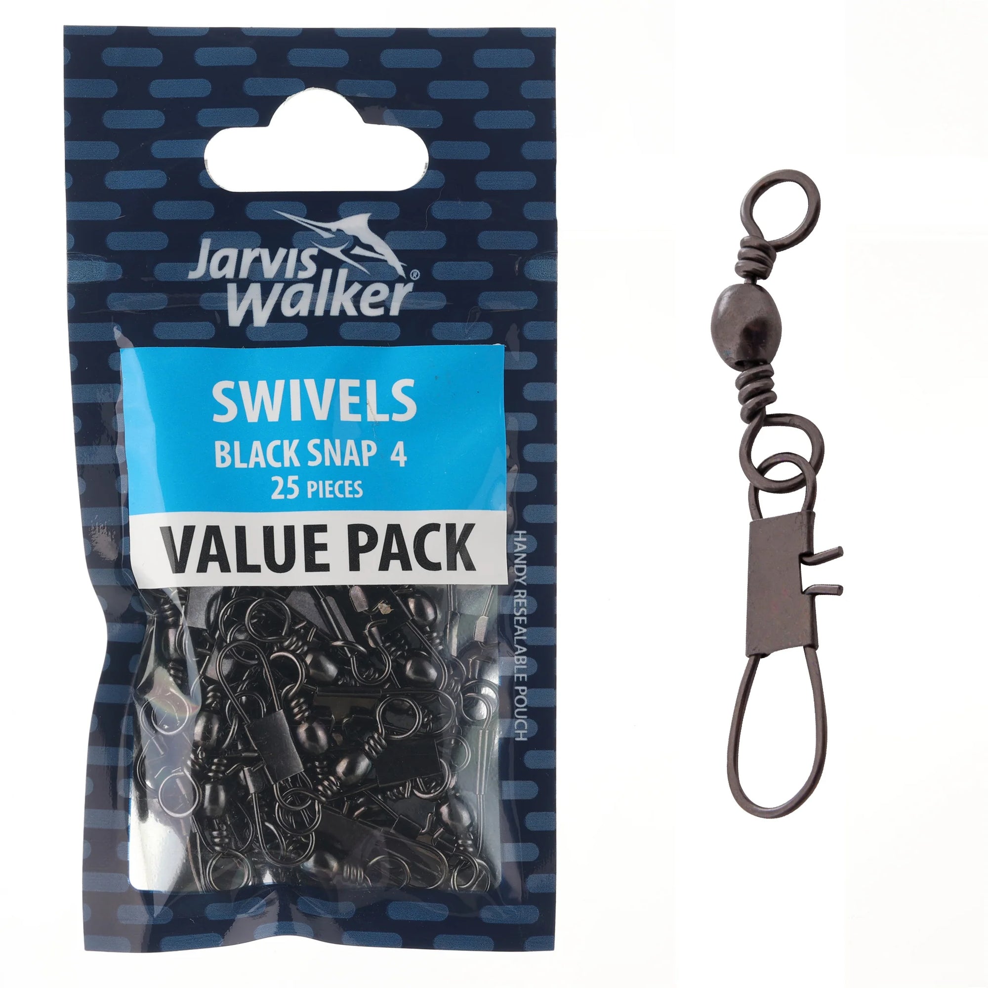 Jarvis Walker Black Snap Swivel Bulk Value Pack