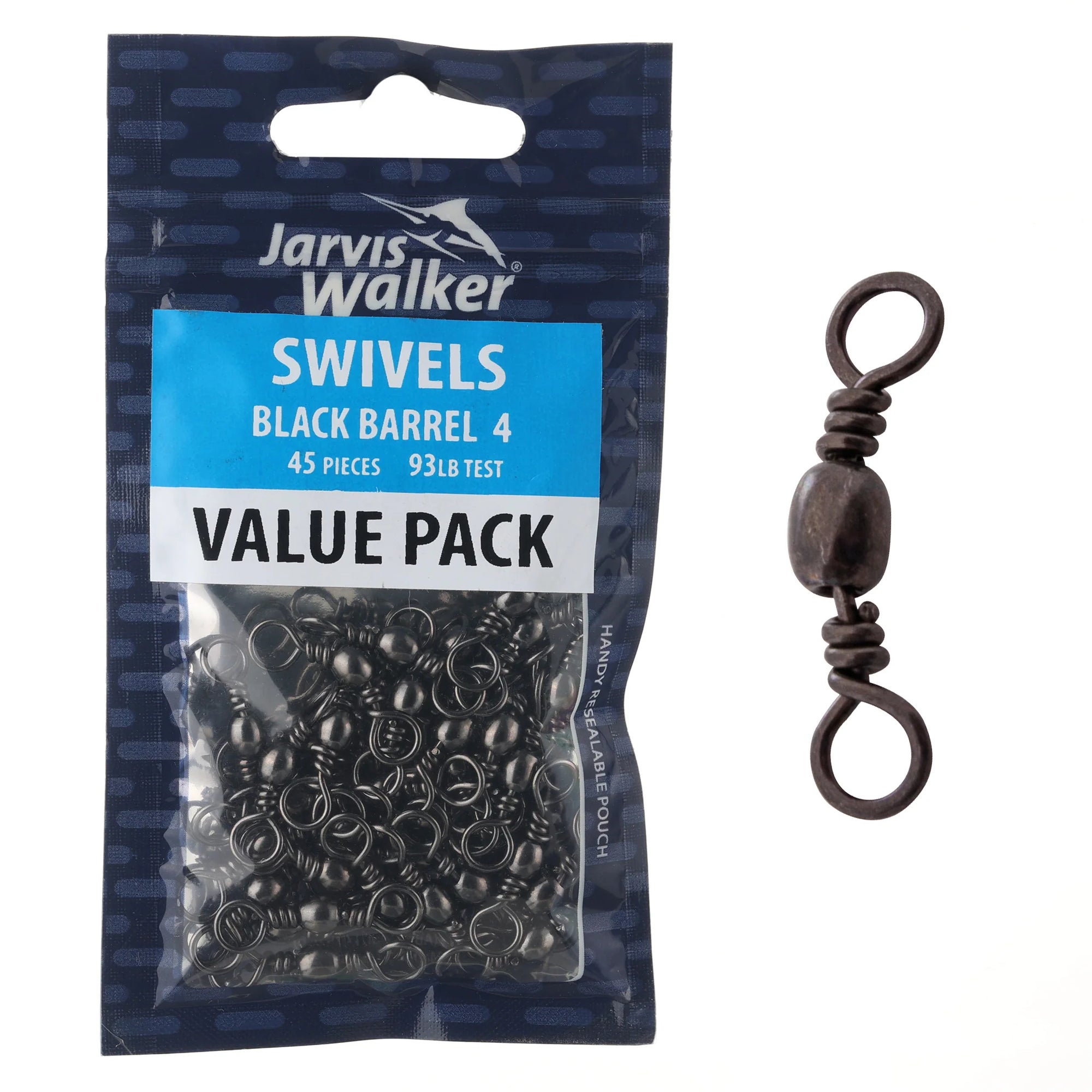 Jarvis Walker Black Barrel Swivel Bulk Value Pack