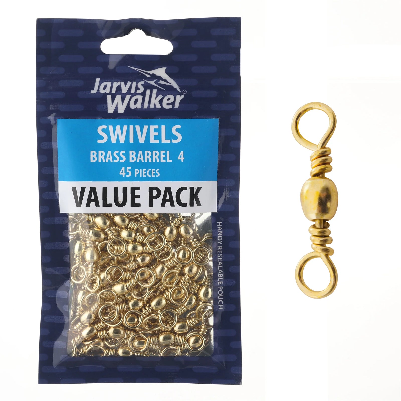 Jarvis Walker Brass Barrel Swivel Bulk Value Pack