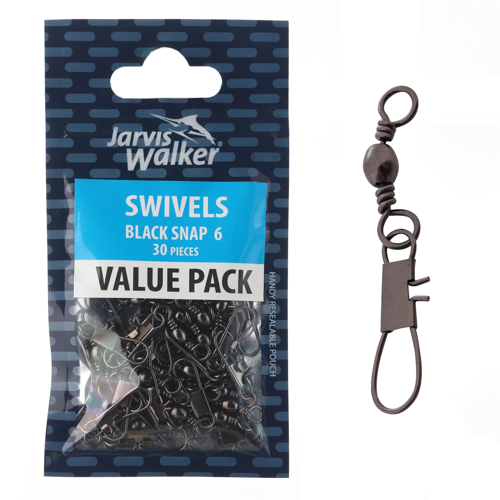 Jarvis Walker Black Snap Swivel Bulk Value Pack