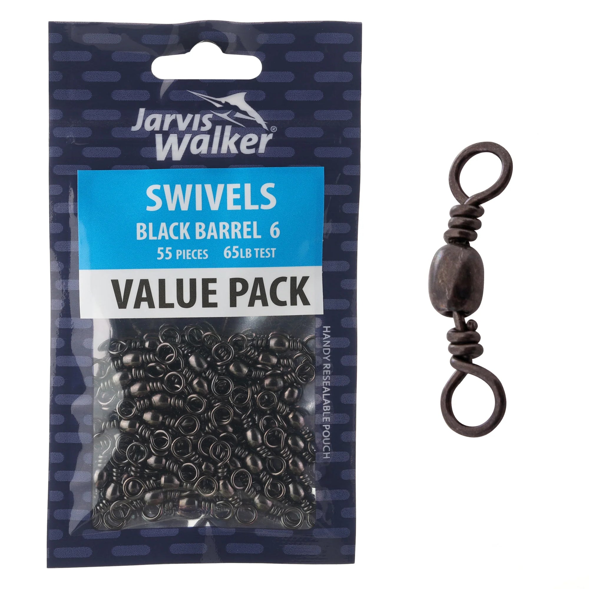 Jarvis Walker Black Barrel Swivel Bulk Value Pack
