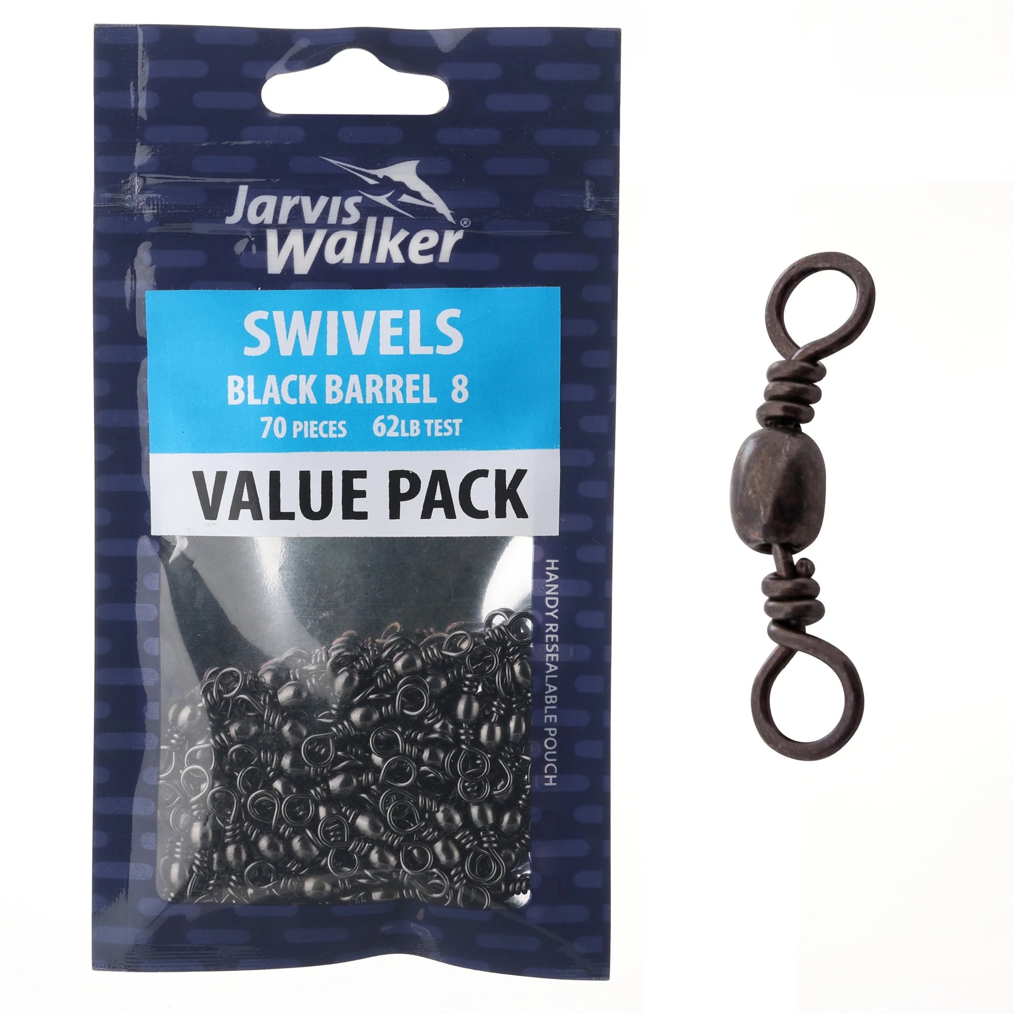 Jarvis Walker Black Barrel Swivel Bulk Value Pack