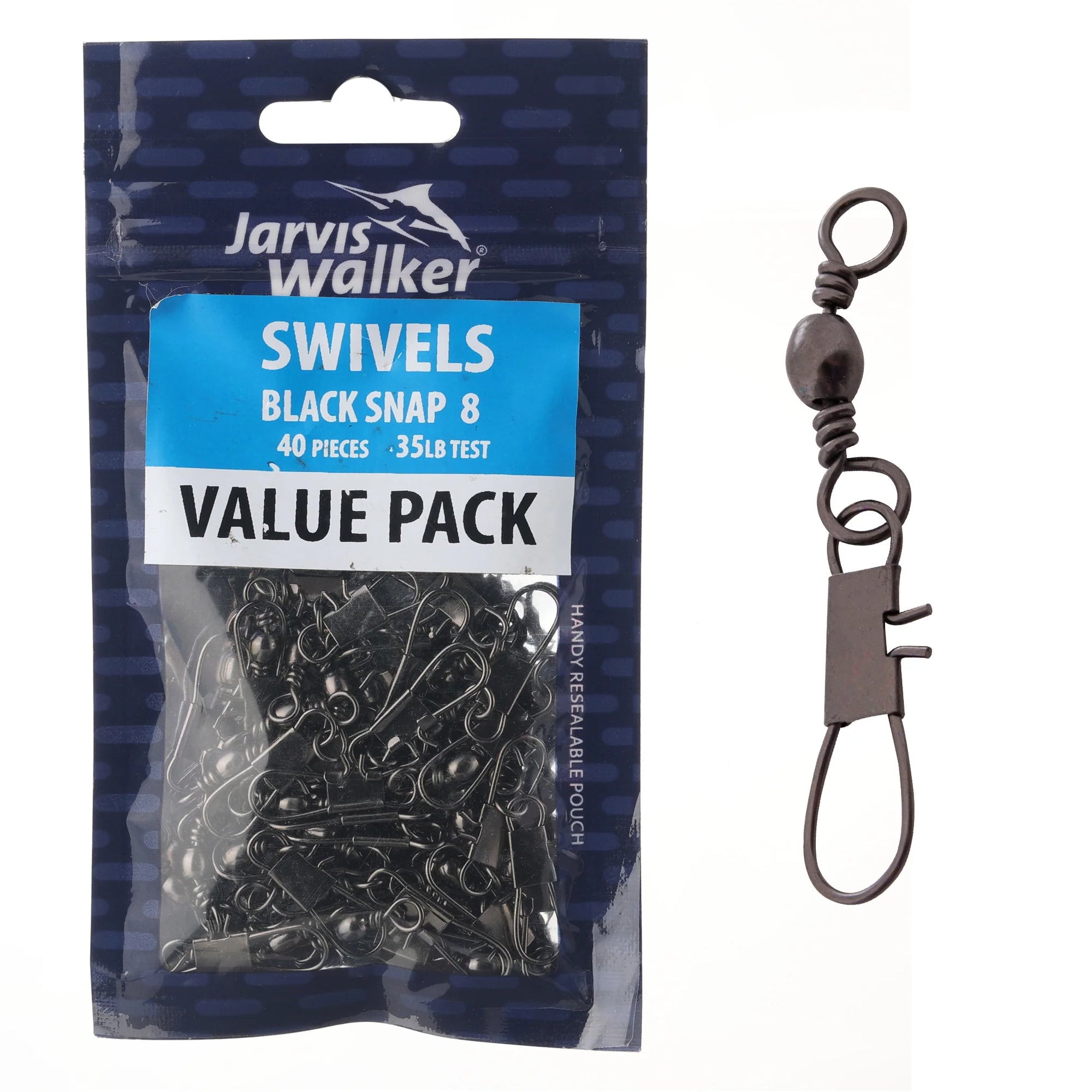 Jarvis Walker Black Snap Swivel Bulk Value Pack