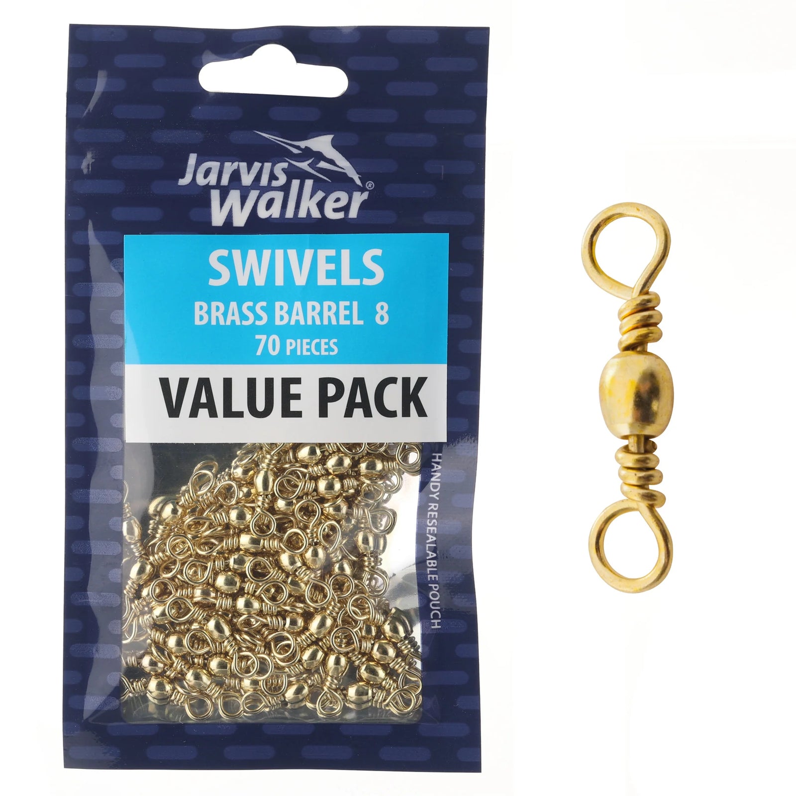 Jarvis Walker Brass Barrel Swivel Bulk Value Pack