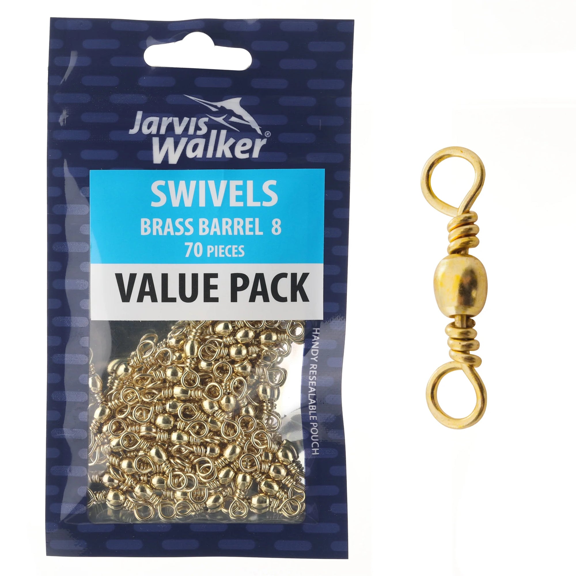 Jarvis Walker Brass Barrel Swivel Bulk Value Pack
