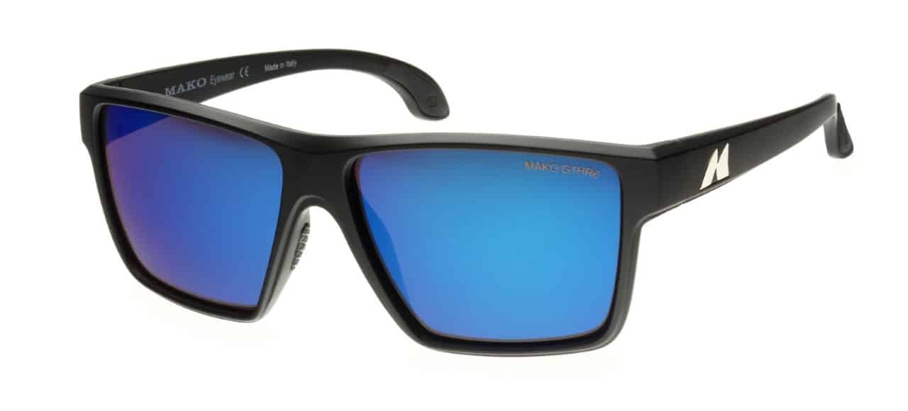 Mako Cast Matt Black Frame Glass Lens Sunglasses