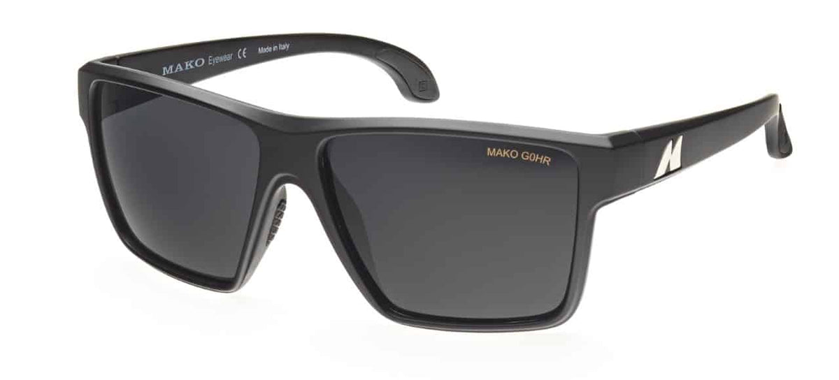 Mako Cast Matt Black Frame Glass Lens Sunglasses