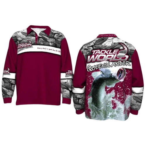 BIG FISH State of Origin Queenslander Long Sleeve Tournament Fishing Shirt