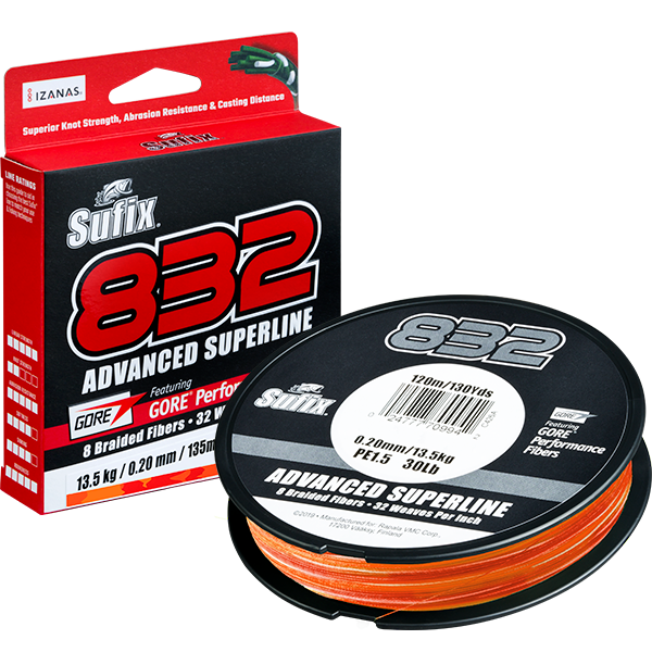 Sufix 832 Braid Bulk Spool 3500yd Fire Camo